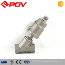 threaded stainless steel pneumatic angle seat valve